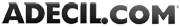 Logomarca da empresa Adecil. com em preto e branco